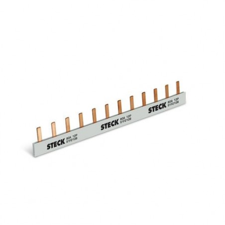 Barramento Pente STECK Monofásico DIN P/12 1X12 210MM 80A