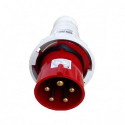 Plug Industrial JNG 3P+T 63A 380V Vermelho REF034